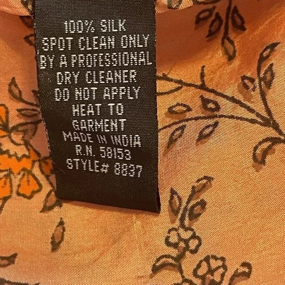 Chaudry KC 100% Silk Coral Ruffle Floral Sleeveless Dress Size M - Picture 5 of 7